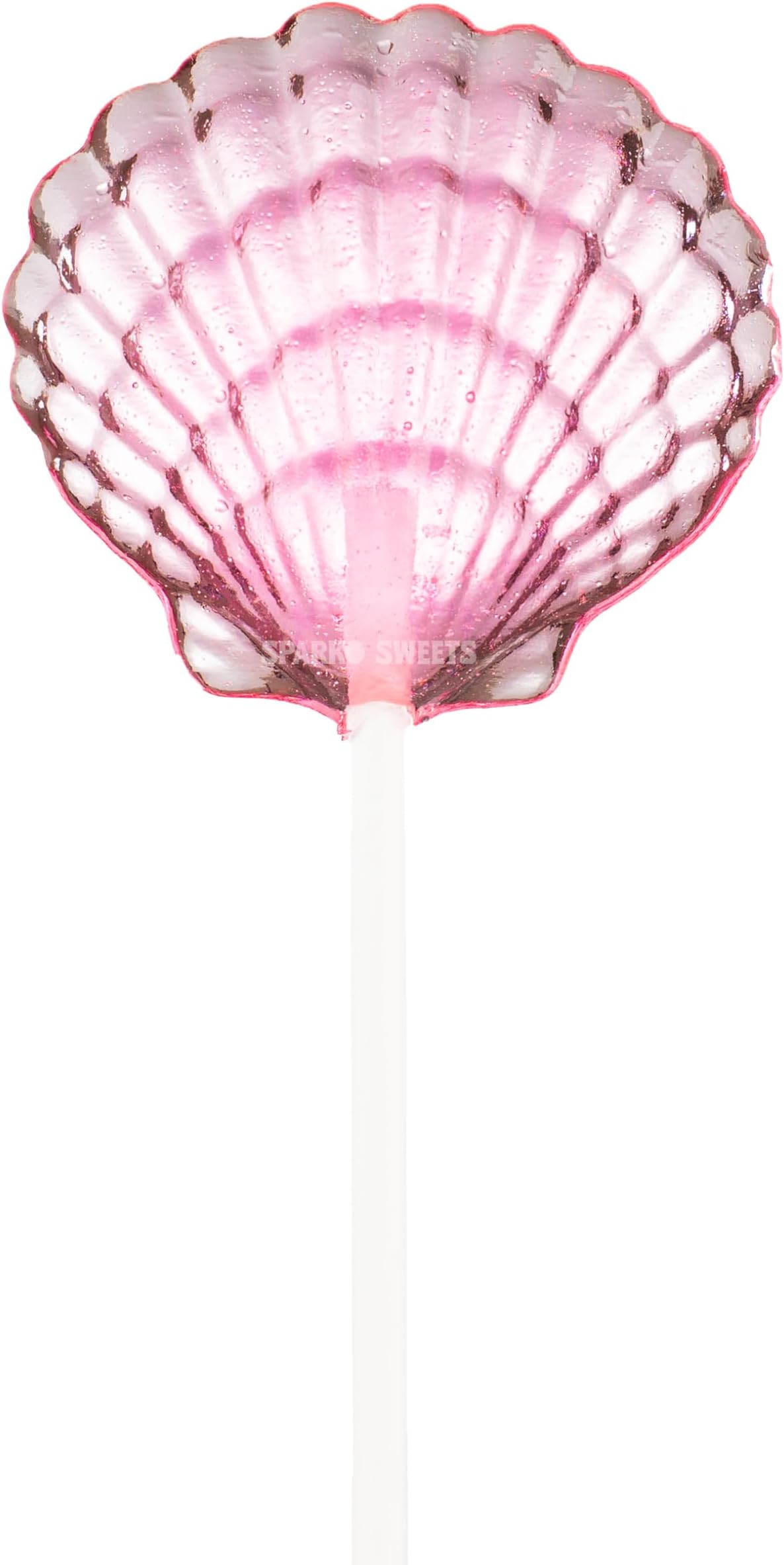 Sparko Sweets Clam Shell Lollipops, Pink, Made in USA, 12 Count, Strawberry Lemonade Flavor – Perfect for Mermaid Parties, Ariel-Themed Events, and Beach Party Favors