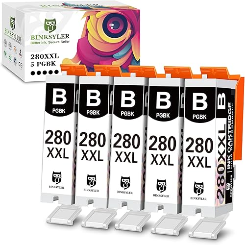 280 XXL PGBK - Cartuchos de tinta negra para Canon 280 XXL 280XL PGI-280 para Canon Pixma TR8620a TR8620 TR8520 TR8500 TR7520 TR8622a TS9120 TS9520
