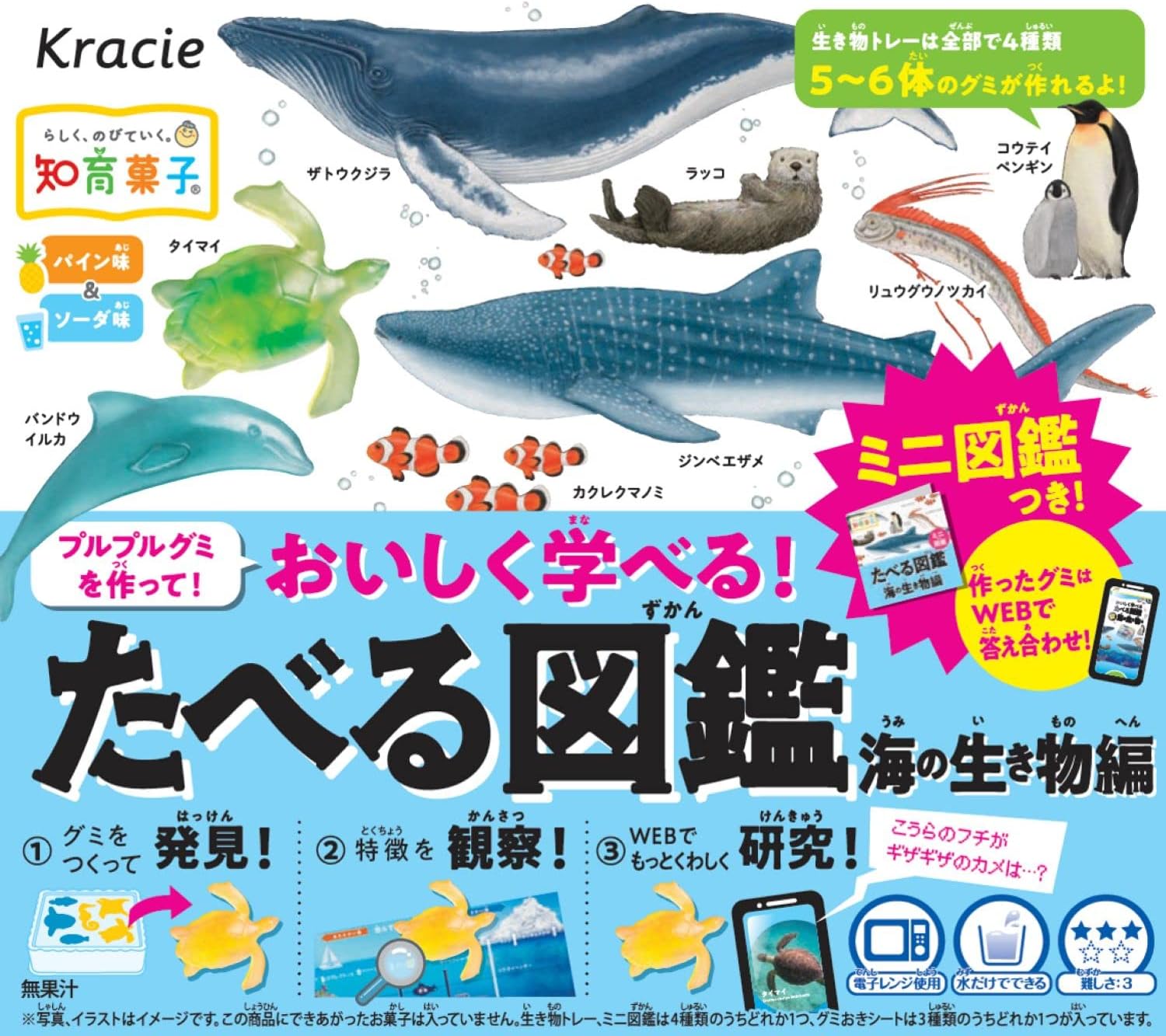 クラシエフーズ(Kraciefoods) たべる図鑑 海の生き物編 手作り菓子/食玩【BOX販売/5個セット】