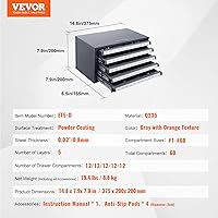 Vista 3 de VEVOR Drill Bit Dispenser Cabinet, Five-Drawer Drill Bit Dispenser, 60-Compartment Drill Bit Organizer Cabinet, Drill Dispenser Organizer Cabinet