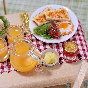 ミニチュアフード パーティーフードセット ～ダイニングテーブルセット付き～ Amazon.co.jp: ミニチュアフード モーニングセット ダイニング