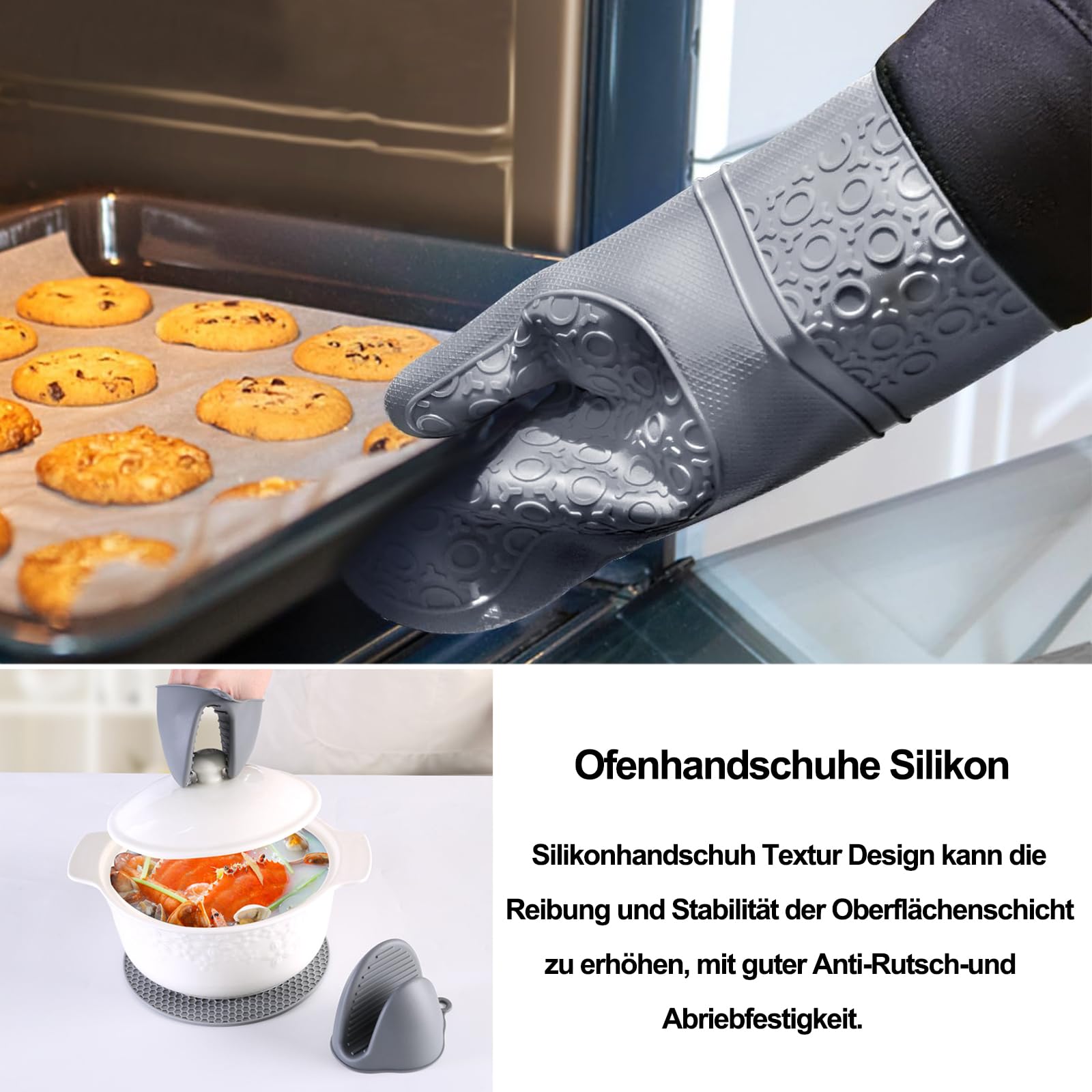 silikon topflappen handschuh Ofenhandschuhe Silikon, Handschuh, Ofenhandschuh und Topflappen Set, Küchen Kochhandschuhe zum Kochen, Anti-Rutsch Ofenhandschuhe, für Küche, Backofen, Mikrowelle, Grau Küche, Haushalt & Wohnen Restocked 20260302 Title Boxing Pro Style BATTERIE:36V 17,5 Ah (630 Wh)