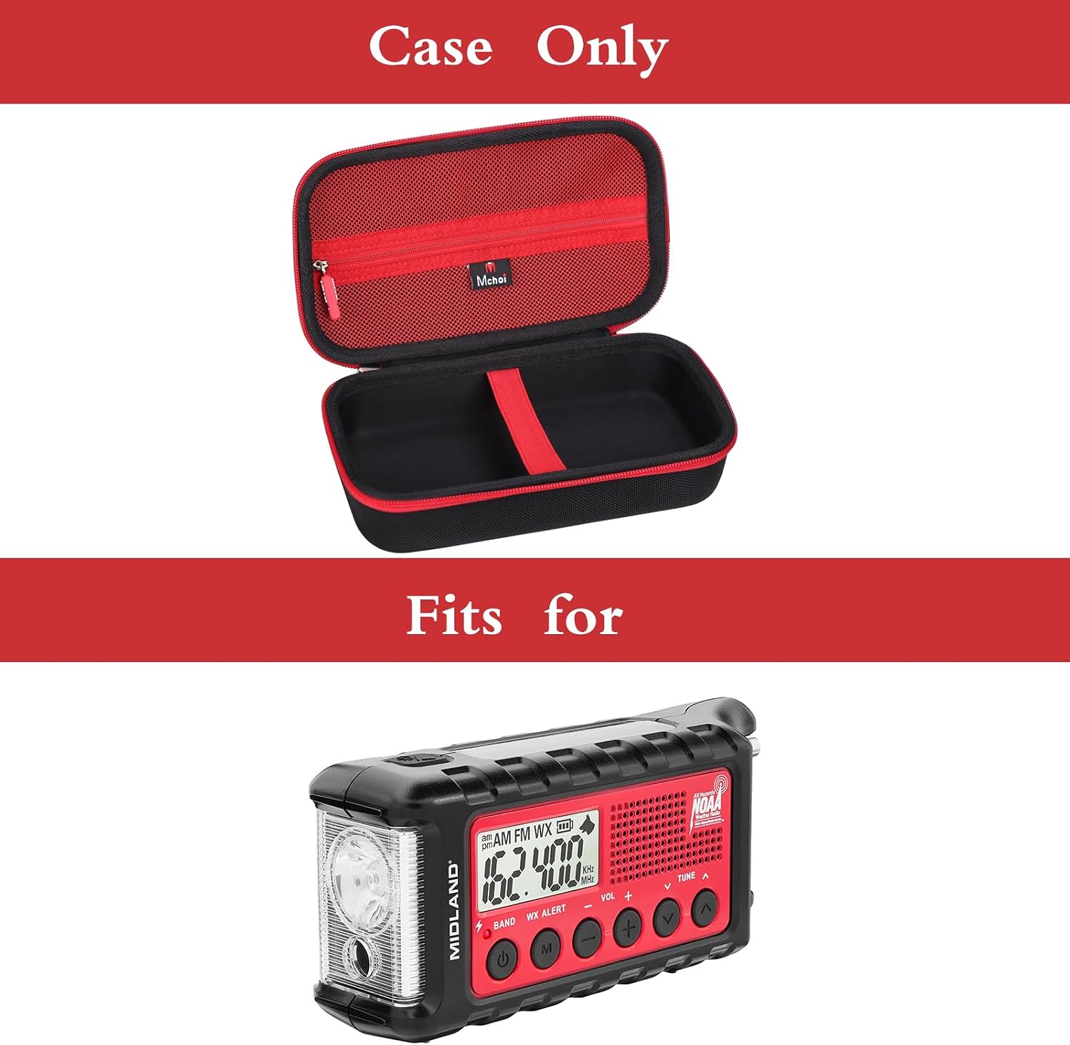 Mchoi Hard Case Compatible with Midland ER310/ ER40/ ER210/ ER300/ ER50/ ER10VP Emergency Crank Weather Radio, Case Only