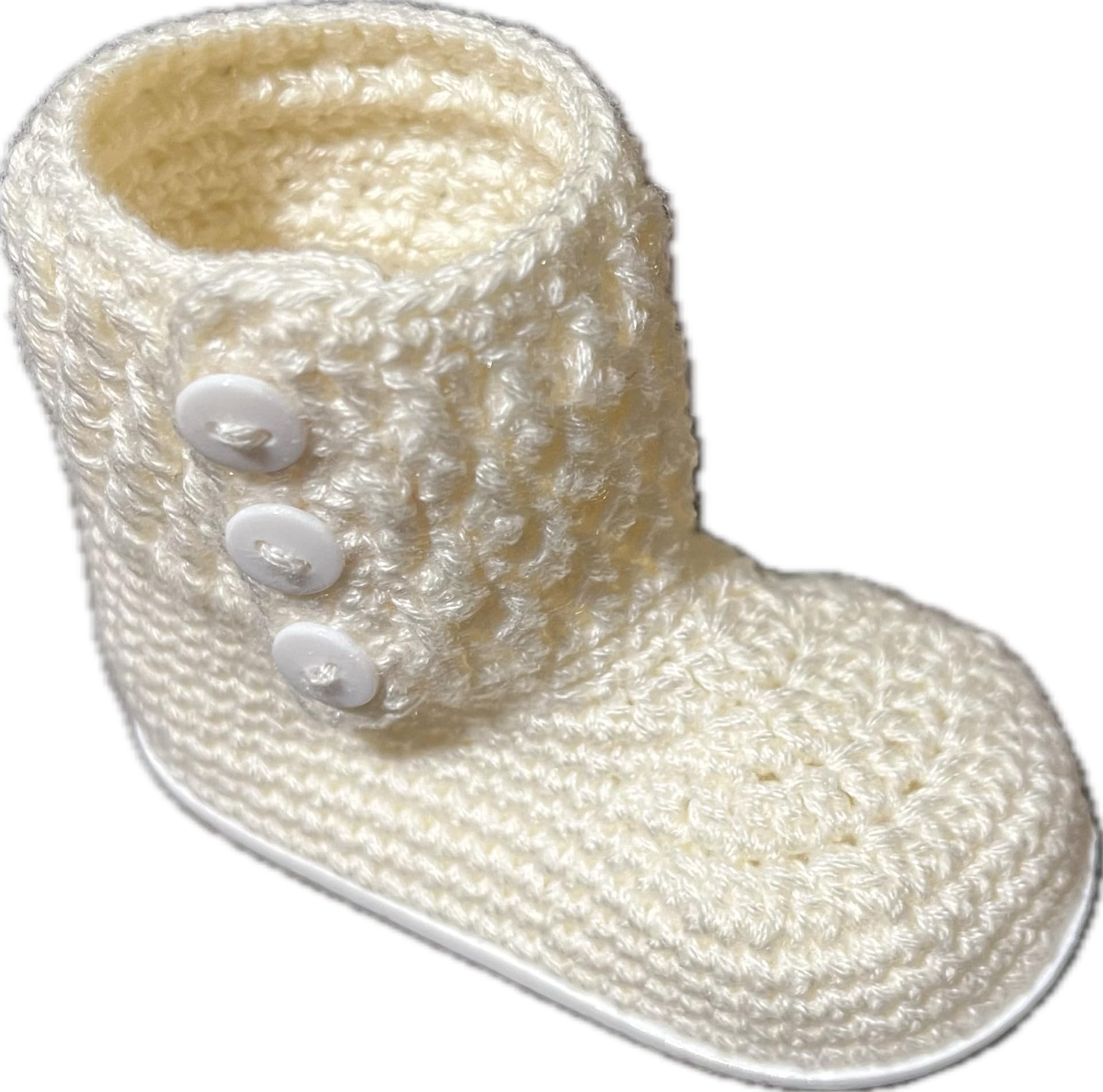 Scarpine per neonata realizzate all'Uncinetto o all'Uncinetto. Stivaletti con Bottone e rifinitura, Disponibili in Tutte Le Taglie Bimbo da 0 a 12 Mesi
