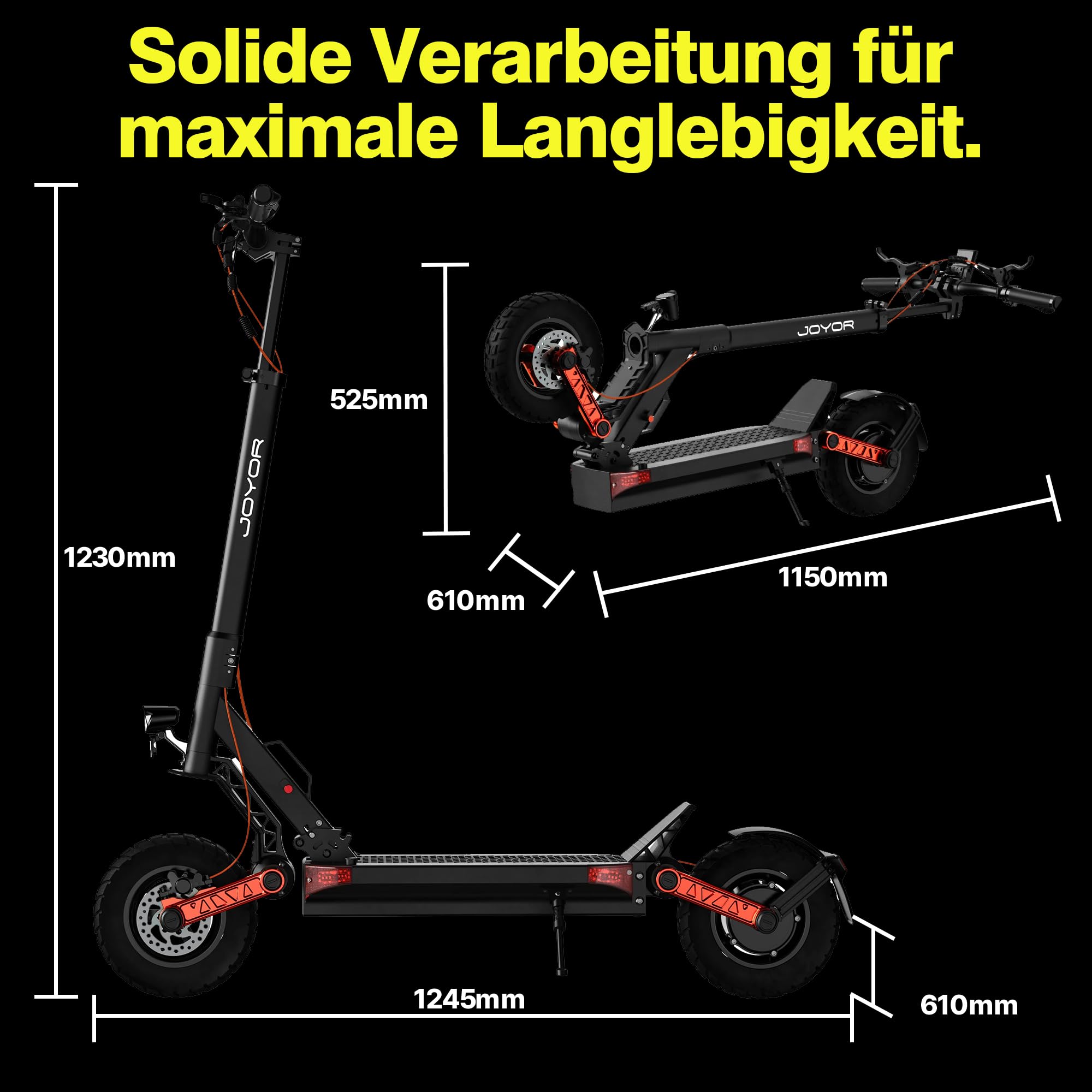 Trottinette Électrique Adulte, Batterie 48V 26Ah, Autonomie Jusqu’à 80 km, Freins Hydrauliques, Pneus Tout-Terrain 10", Double Suspension, Châssis en Aluminium