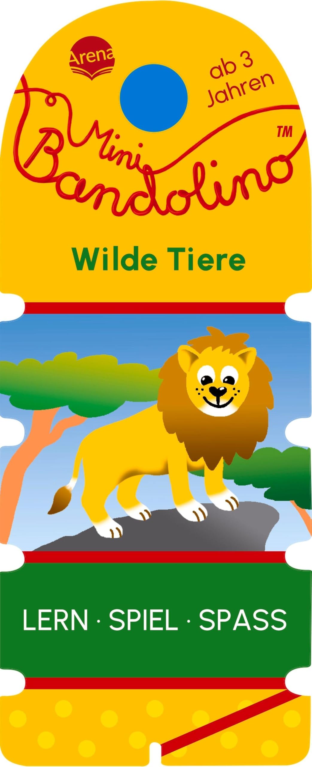 Mini Bandolino. Wilde Tiere: Lernspiel mit Lösungskontrolle für Kinder ab 3 Jahren. Stabiler Fächer und dicke Schnur für kleine Hände
