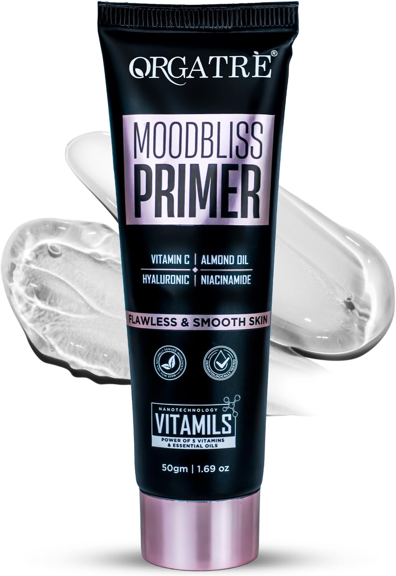 Orgatre MoodBliss Face Primer 50ml | Pores & Fine Lines Minimizer | Non-Greasy and Oil-Free | Long-Lasting Matte Finish for All Skin Types