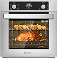 24 Inch Single Wall Oven, ETL Certified,ThermoMate 2.3Cu. Ft. Electric Built-in Oven with 9 Cooking Functions, 360° ROTATING ROTISSERIE, Sensor Touch Control, Stainless Steel