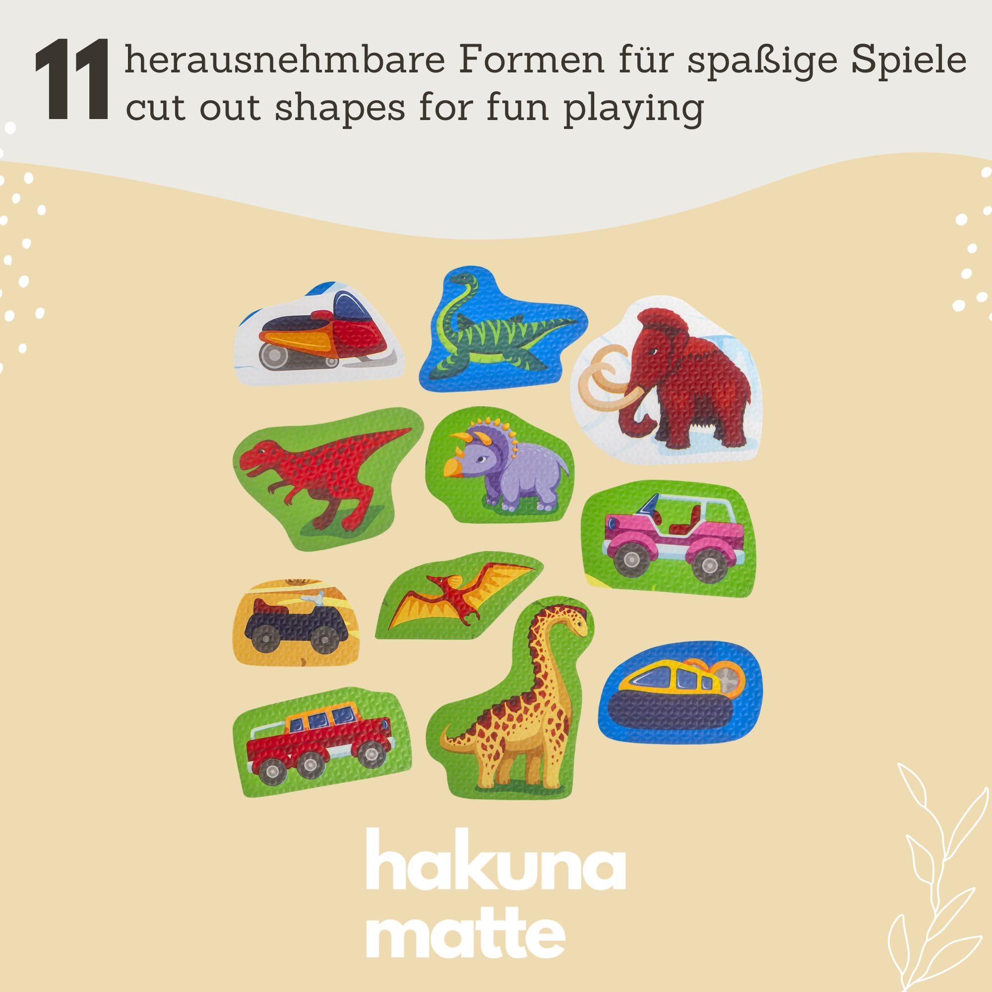 Hakuna Matte Car Foam Play Mats 1,2 x 1,2 m – 16 baldosas de Espuma entrelazadas y 11 Formas de Coche extraíbles para divertirse Jugando – 20% más Grueso y Suave – Puzzle Play Mat – No tóxico