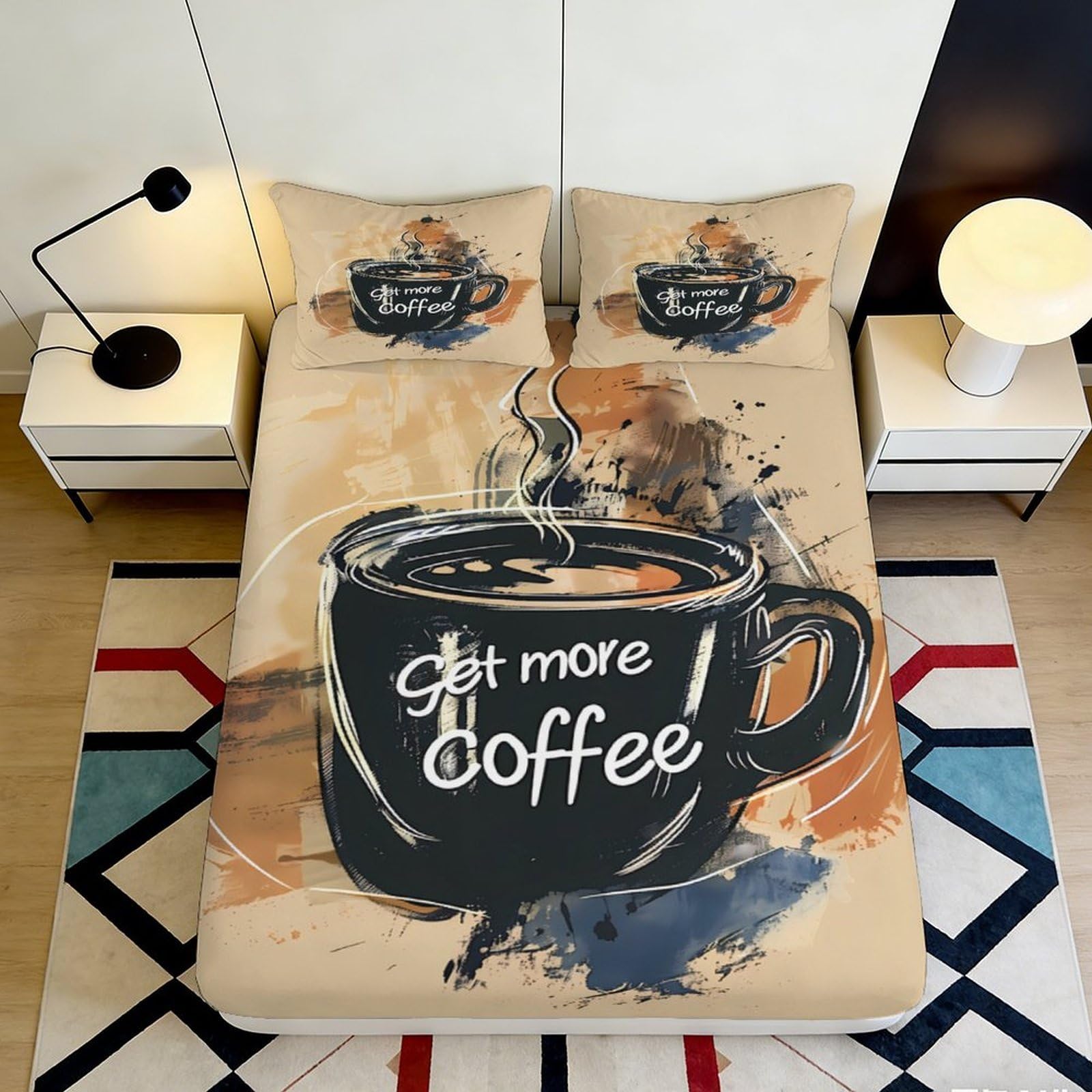 3D Printed Artistic Fitted Sheet Microfiber Deep Pocket Non-Slip Bedroom Adult Portrait Mattress Fitted Cover 160x200x25cm