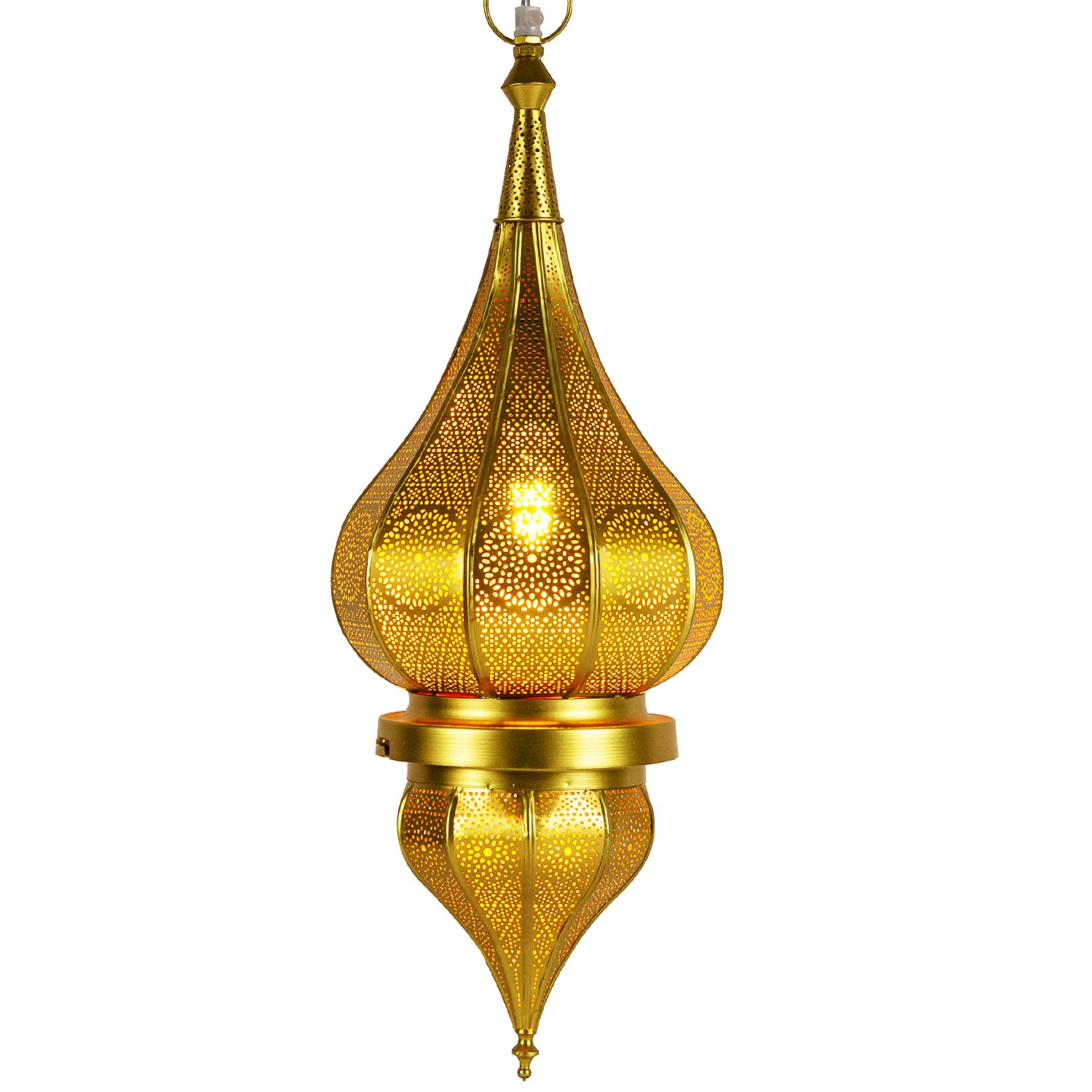 Marrakesch Orient & Mediterran Interior Hängeleuchte | Orientalische Lampe Pendelleuchte Gold Fayna 55cm