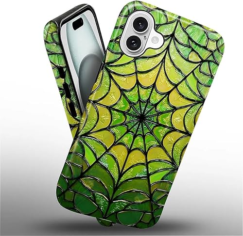 Miniatura 765 de Funda para iPhone 11 Pro Funda, Diseño de Patrón de Mosaico de Vidrio en Tono Verde - Protección Dual Híbrida Silicona + PC Duro Resistente a Golpes