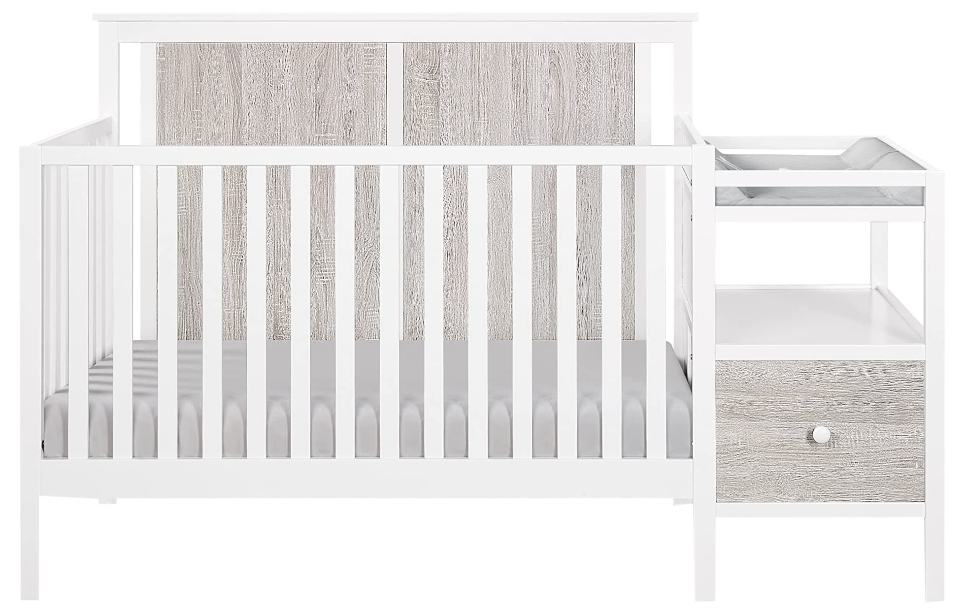 Suite Bebe Connelly 4-in-1 Crib and Changer Combo in White/Rockport Gray