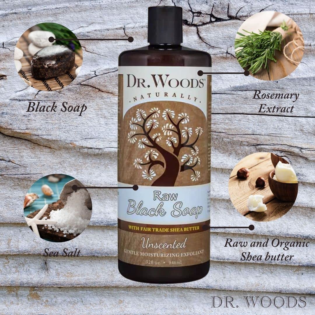 Dr. Woods Naturals czarne mydło Shea Vision bezzapachowe 907.2 g