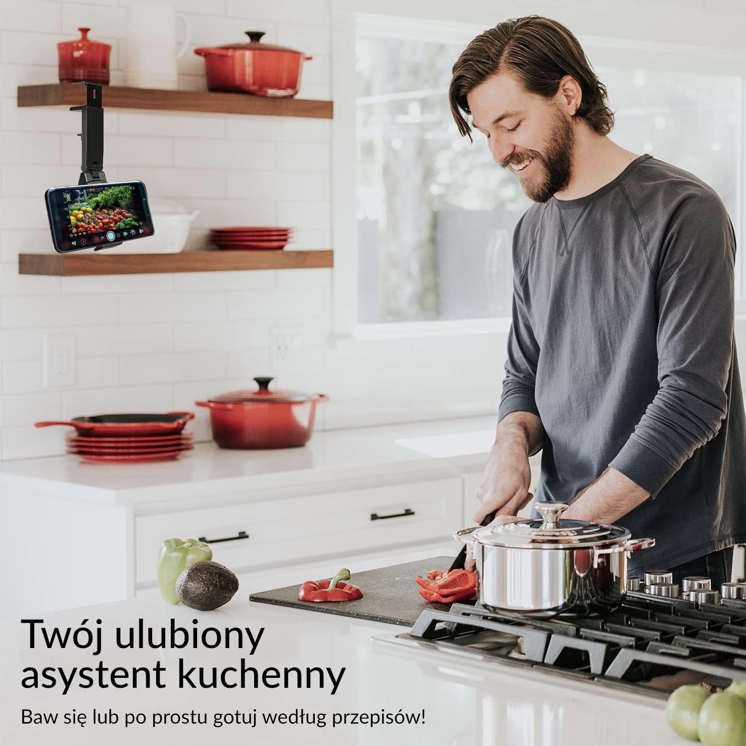 Wicked Chili 1 x uchwyt na telefon komórkowy do samolotu, pociągu, łodzi i pracy, uniwersalny stojak na telefon komórkowy, składany, przegub 360° i zacisk stołowy, pociąg, kuchnia, biurko | Samolot, biuro, kuchnia, kompatybilny z iPhone i Samsung Galaxy,
