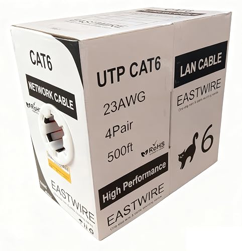 10 colors available -Orange Jacket 500ft Pull Box Category Cable,