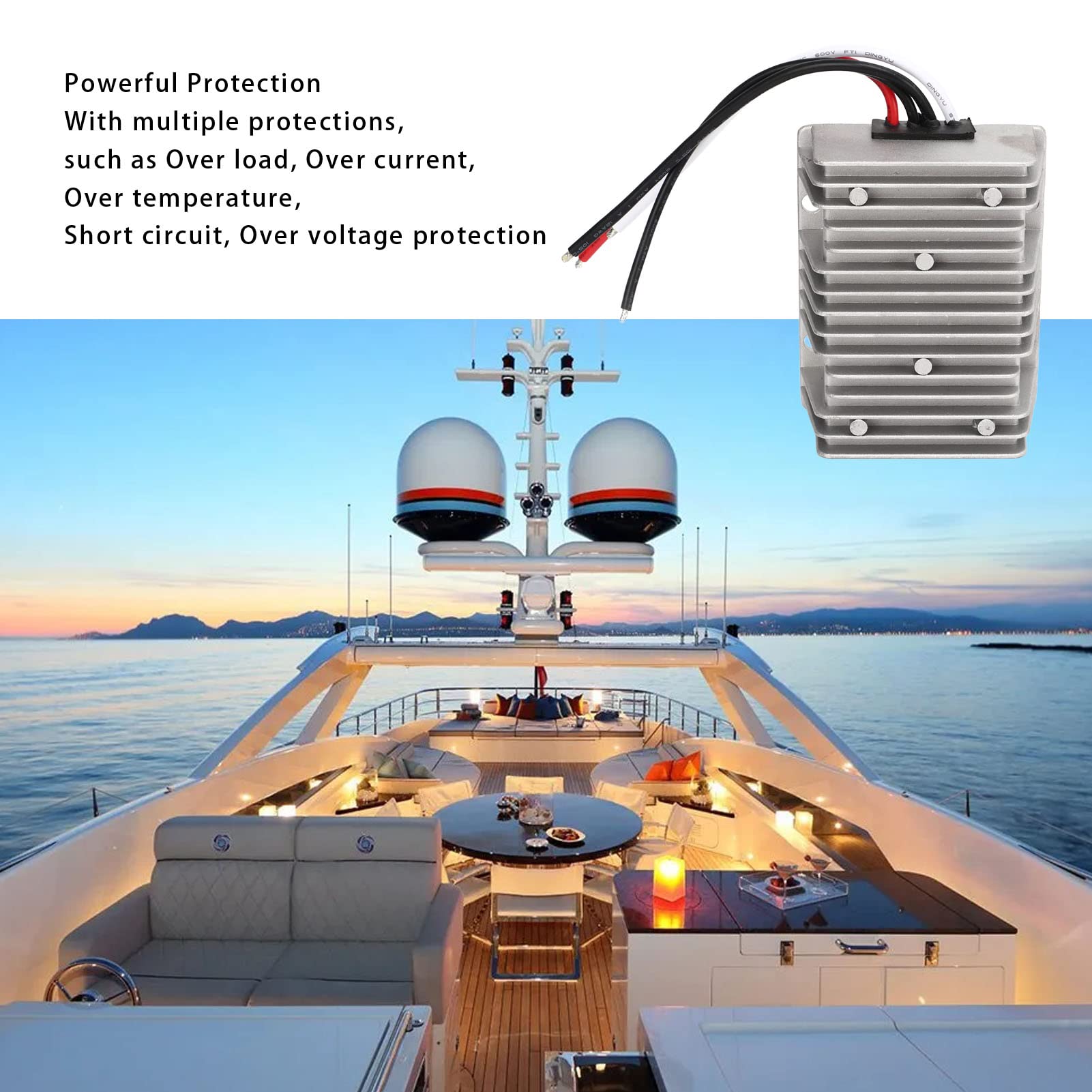 Trasformatore Buck Aramox, Convertitore di Tensione del Regolatore da 24 V a 13,8 V 414 W Trasformatore Buck CC Impermeabile Ad Alta Efficienza di Conversione