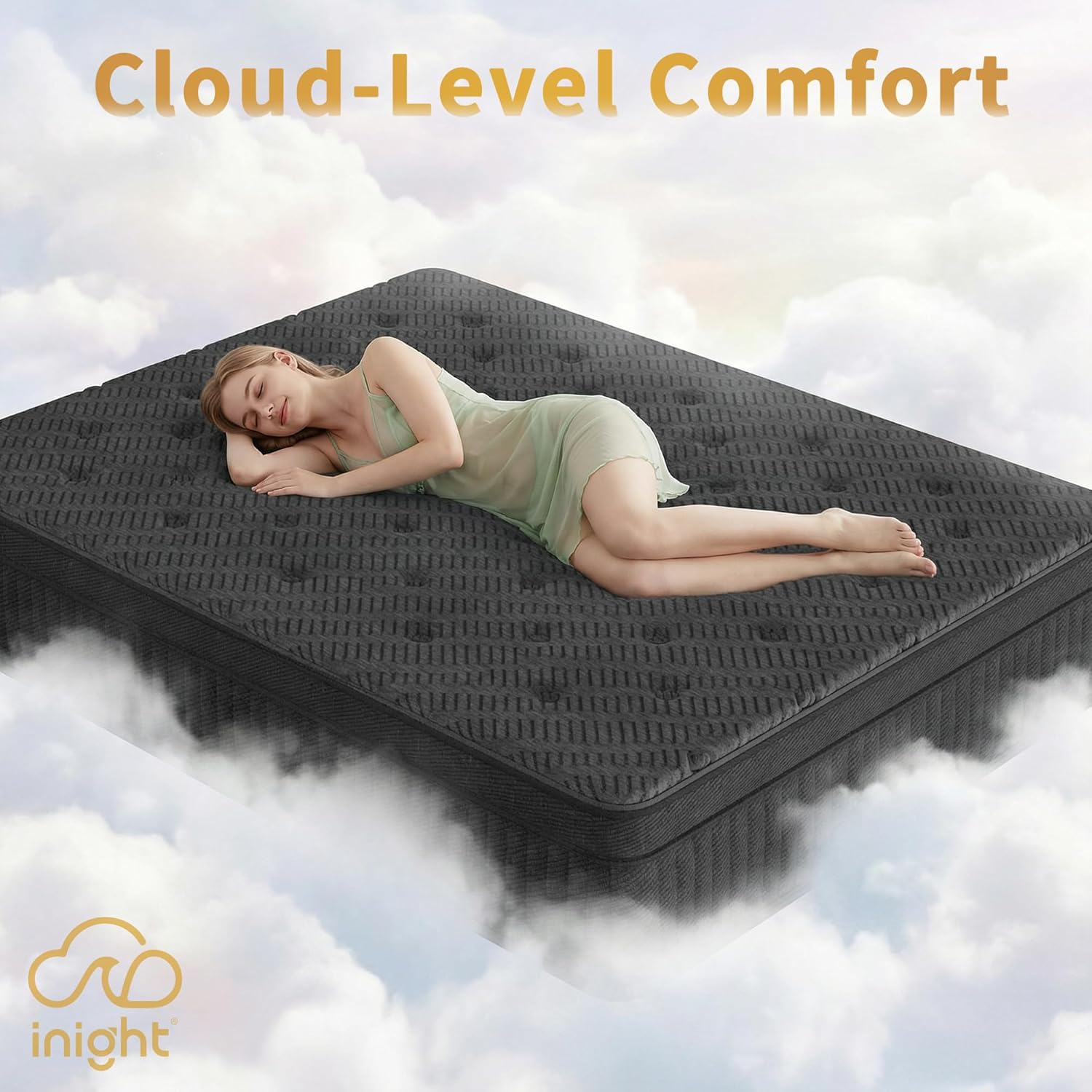 inight King Size Mattress 12 Inch, Hybrid King Mattress in a Box, Gel Memory Foam & Individual Pocket Springs, Edge Support, Medium Firm Feel, Motion Isolation, Pressure Relief, 365-Night Trial - Image 9