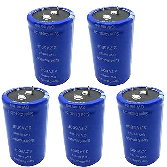Capacitor 2.7V 500F Farad Capacitor 60X35mm Low ESR High Frequency Super Capacitor Drops Automobile Capacitor Through General Orifice 5Pcs