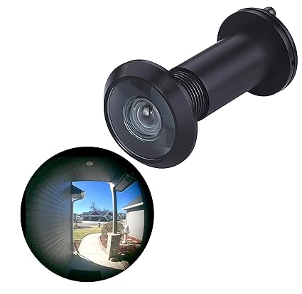 TOGU TG3016YG-BC UL Listed Solid Brass HD Glass Lens 220-degree Door Viewer Peephole with Heavy Duty Privacy Cover for 1-3/8