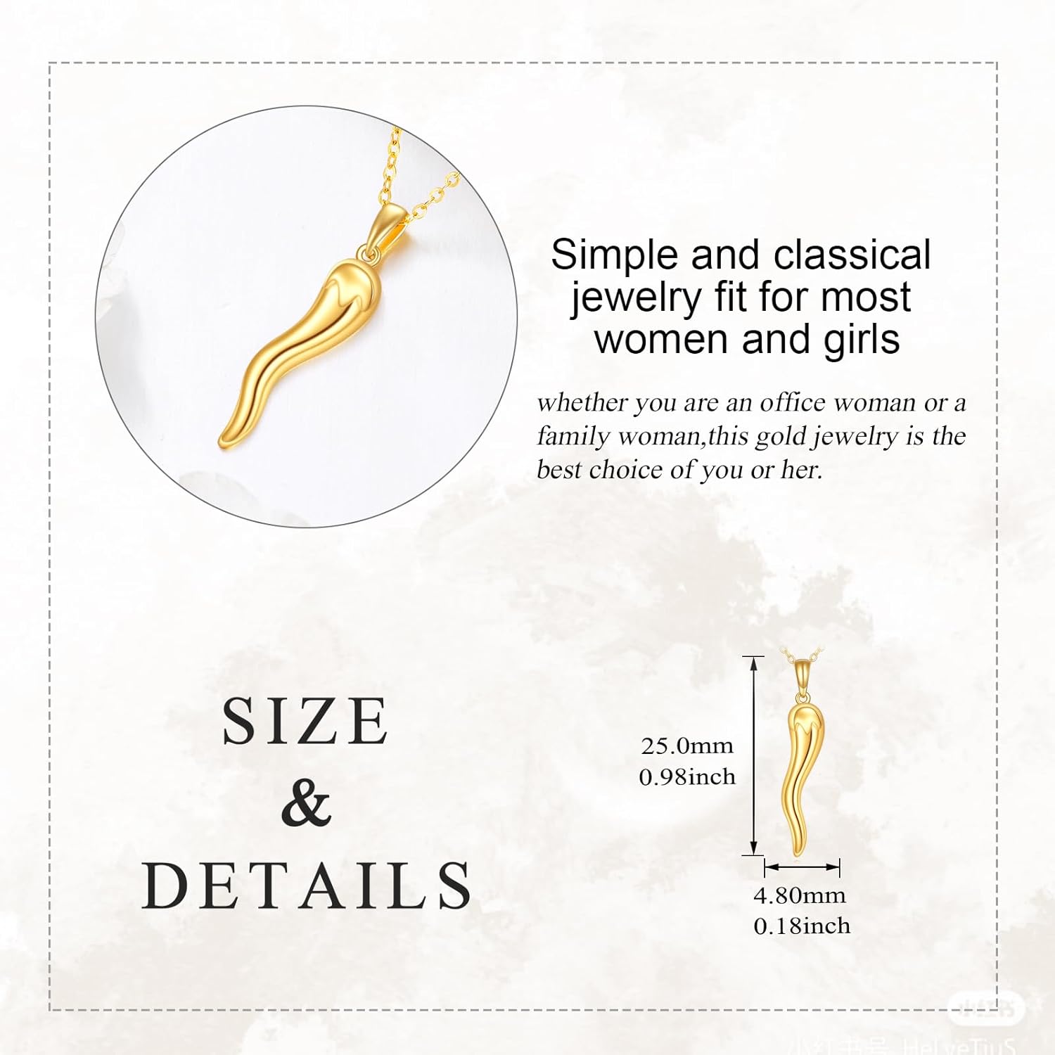 KECHO Gold Italian Horn Necklace 14K Gold Dainty Amulet Talisman Lucky Pendant Necklace Jewelry Gifts for Women Girls - Image 5