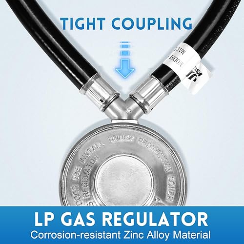 Miniatura 4 de JEASOM Manguera doble regulador de propano de baja presión con divisor en Y de 2 pies