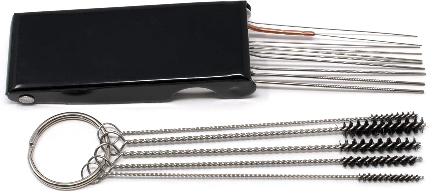 RIFTWILD RW 0159-001/002 Carburetor Wire Jet Cleaner Tool and Cleaning Brushes Set : Automotive