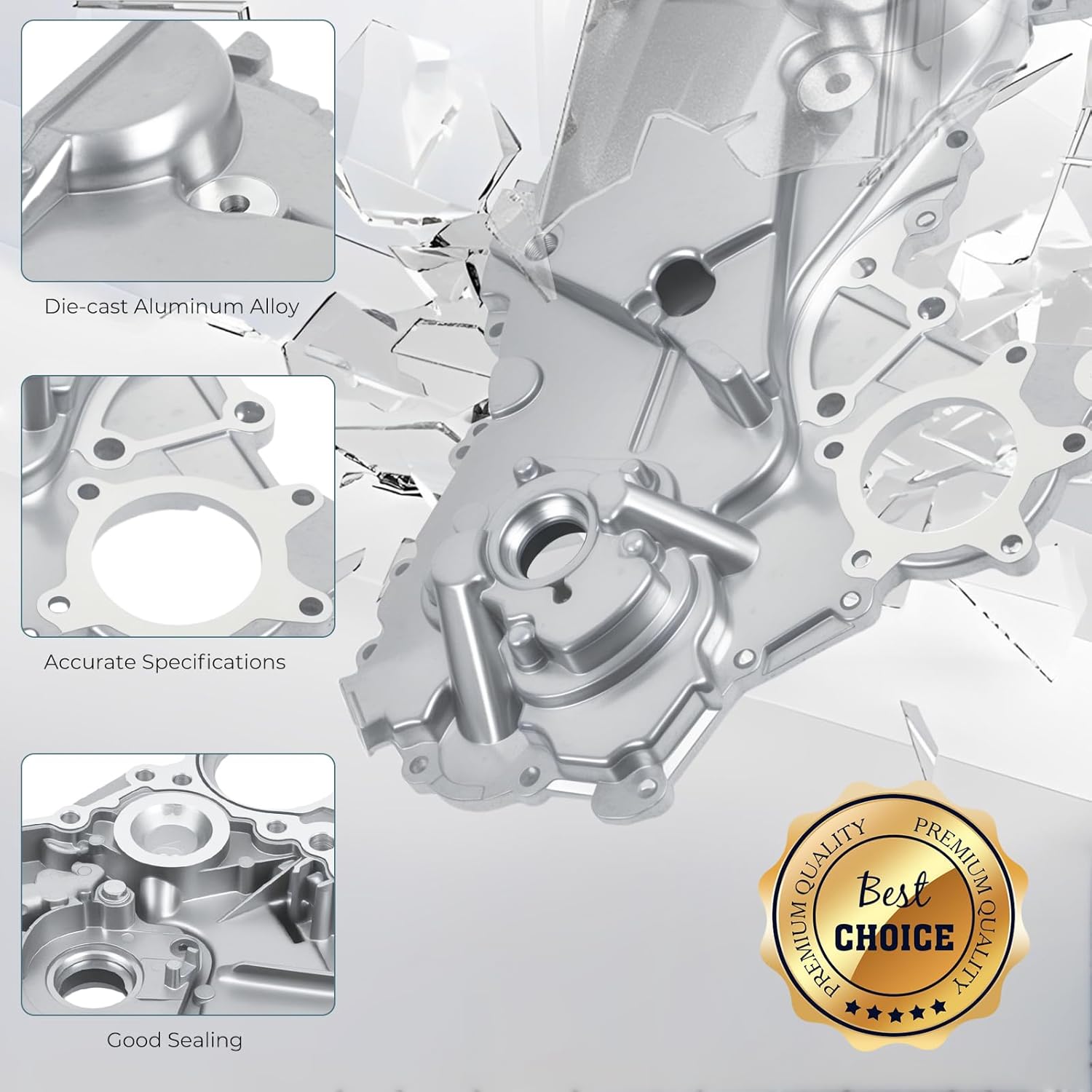 Timing Chain Cover Oil Pump Compatible with Toyota Echo 2000-2005 Yaris 2007-2012 Scion xA xB 2004-2006 1.5L Replace for M539 15100-21040 151000M010 1510021042 OP949 OPT-115 PO15-M100