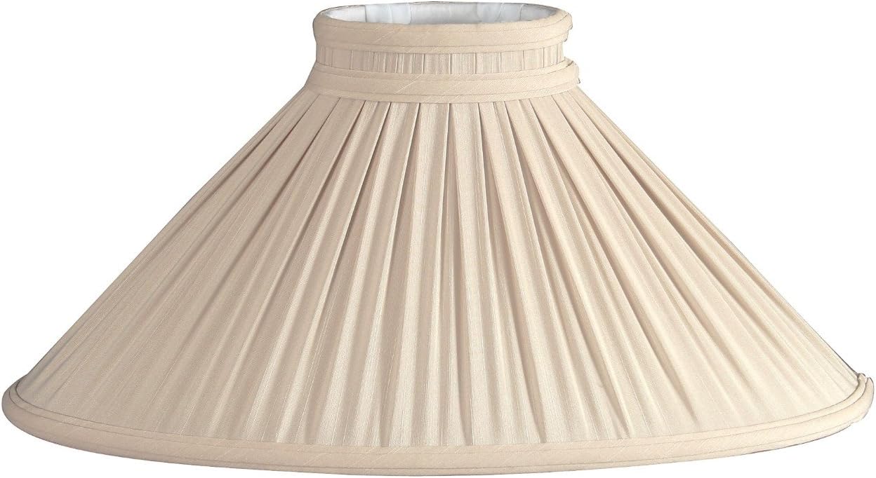 Royal Designs Antique Gold Chimney Pleated Oval Designer Lamp Shade, Beige, (3.5 x 5) x (10.5 x 18.5) x 11
