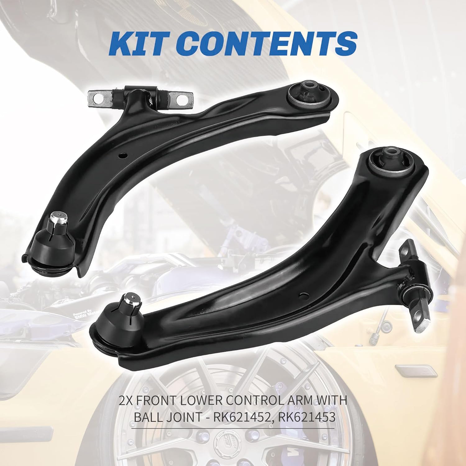 Front Lower Control Arm with Ball Joint Compatible with 2008-2013 Nissan Rogue / 2014-2015 Nissan Rogue Select Front Lower Control Arm Kit Left & Right K621452 K621453