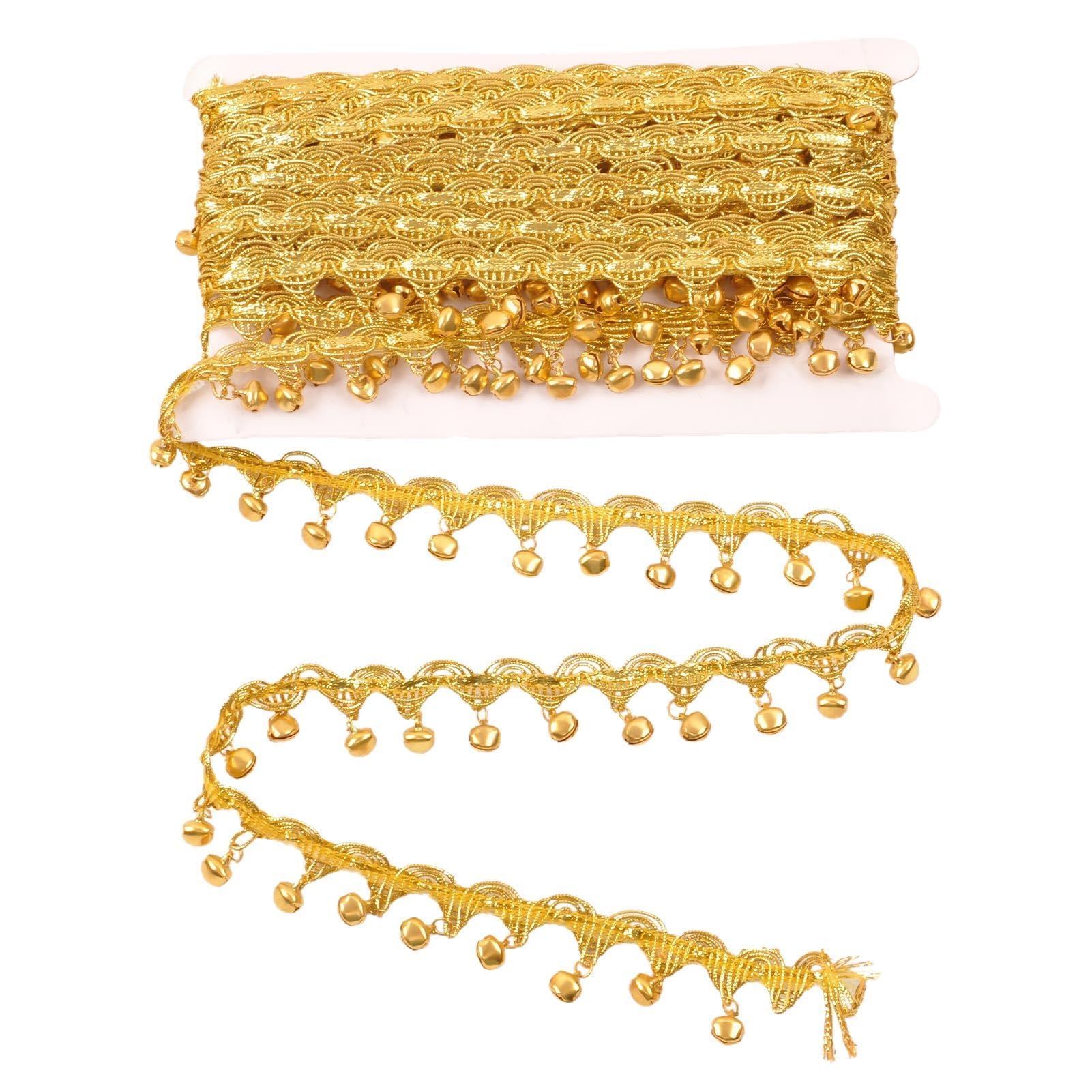Franges à paillettes dorées de 9m pour ceinture de danse du ventre
