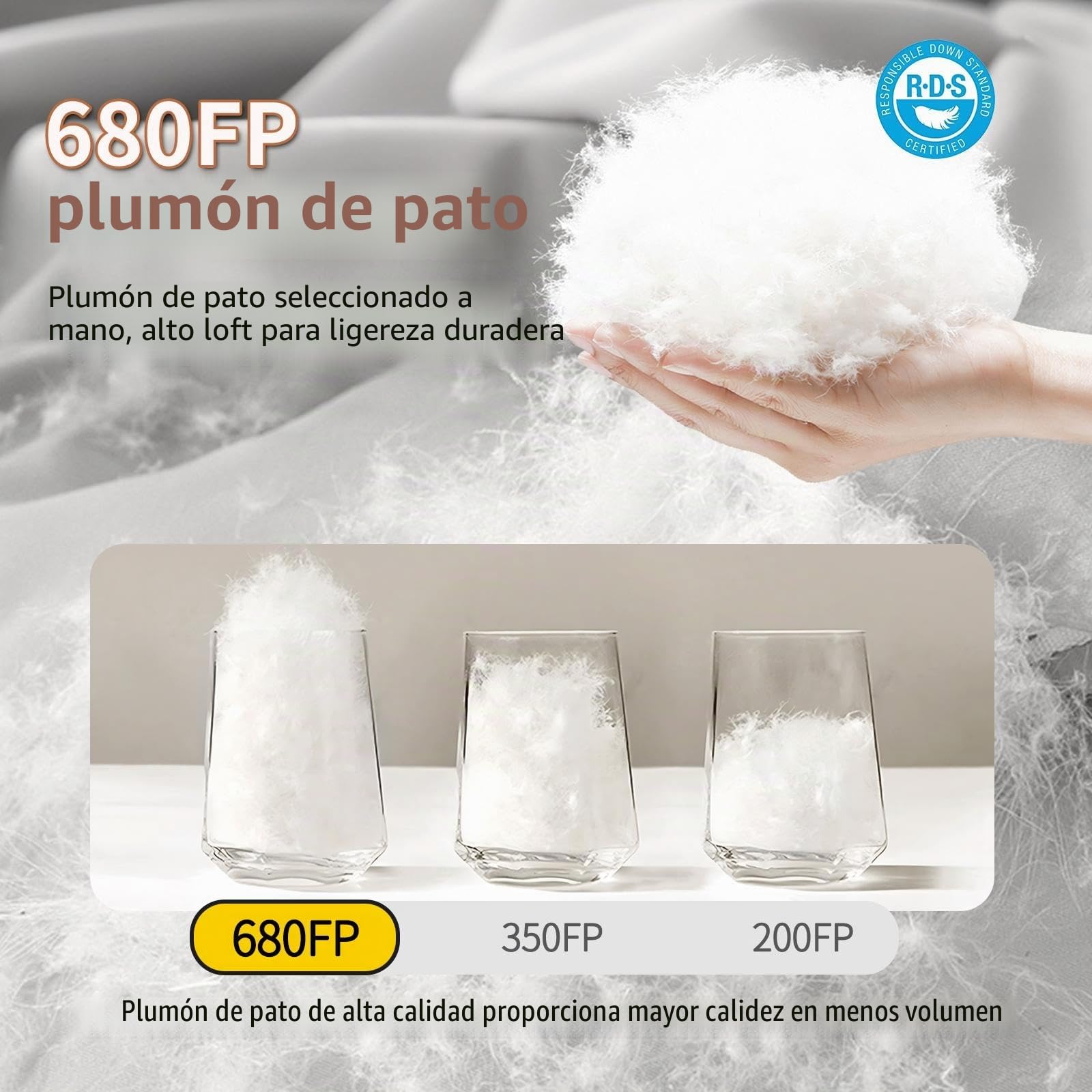 Saco de Dormir de plumón es Apto para climas Extremadamente fríos.Saco de Dormir XXL para Adultos está Relleno de plumón 680FP,Es Ultraligero y Apto para Camping.