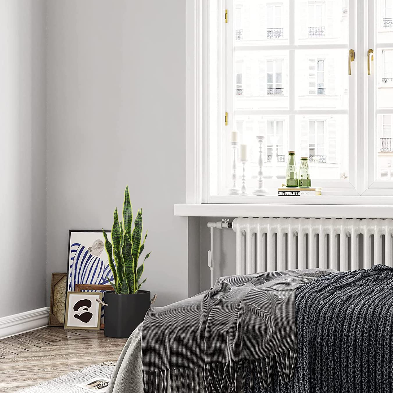 Hollyone 2 plantas artificiales grandes de serpiente, 26 pulgadas, plantas artificiales decorativas Sansevieria para interiores y exteriores, decoración hogar, sala estar, balcón, baño
