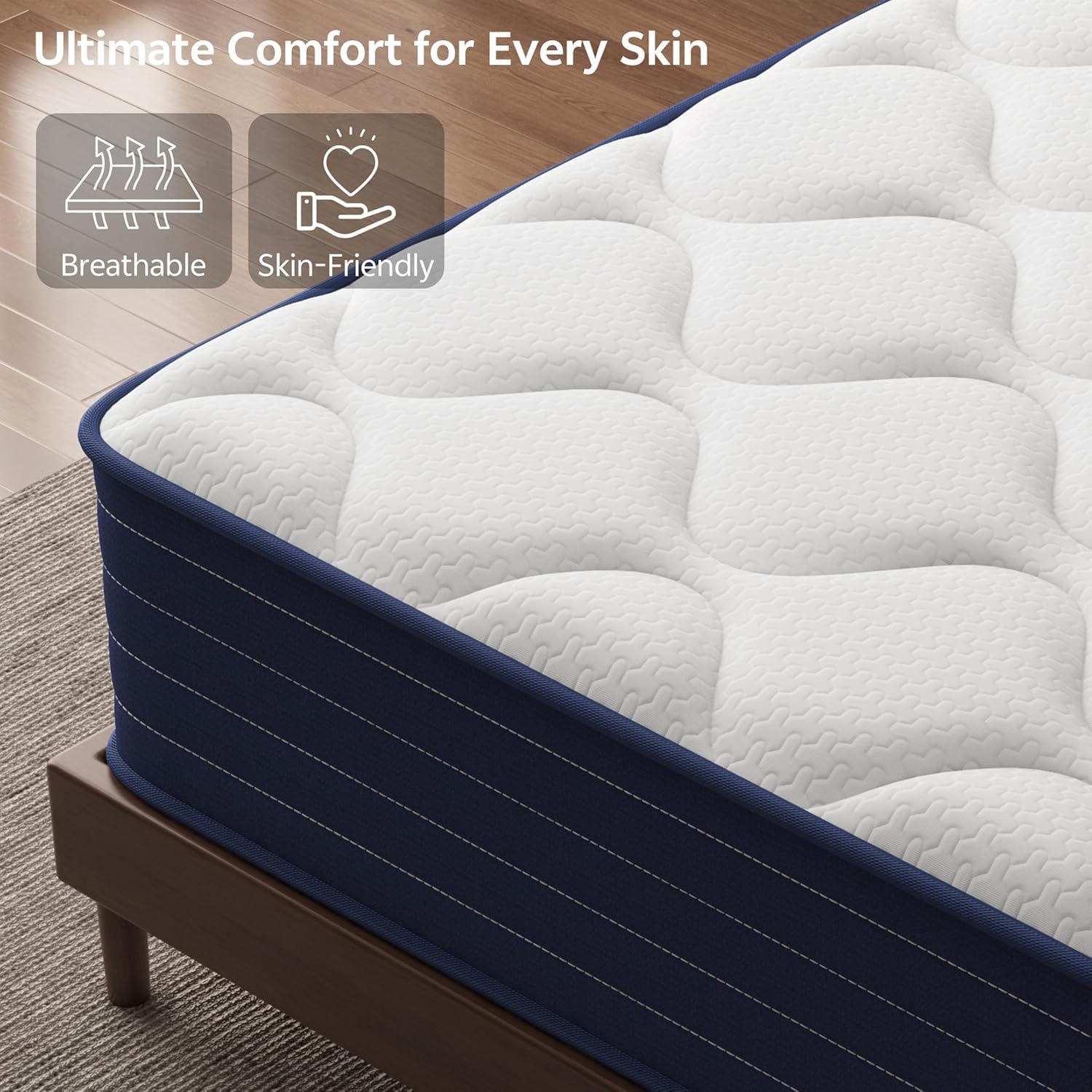 Full Mattress, 14 Inch Full Size Mattress in a Box, Double Mattress, Pocket Spring&Memory Foam, Medium, Motion Isolation, CertiPUR-US Certified