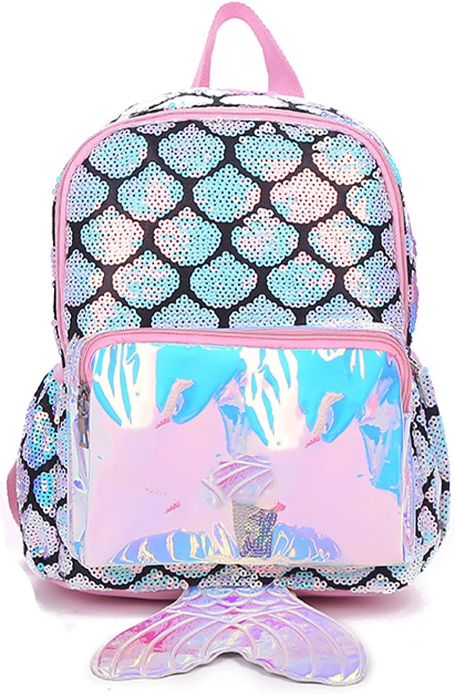 Gmjay Mädchen Rucksack Meerjungfrau Schulrucksack Shiny Fishtail