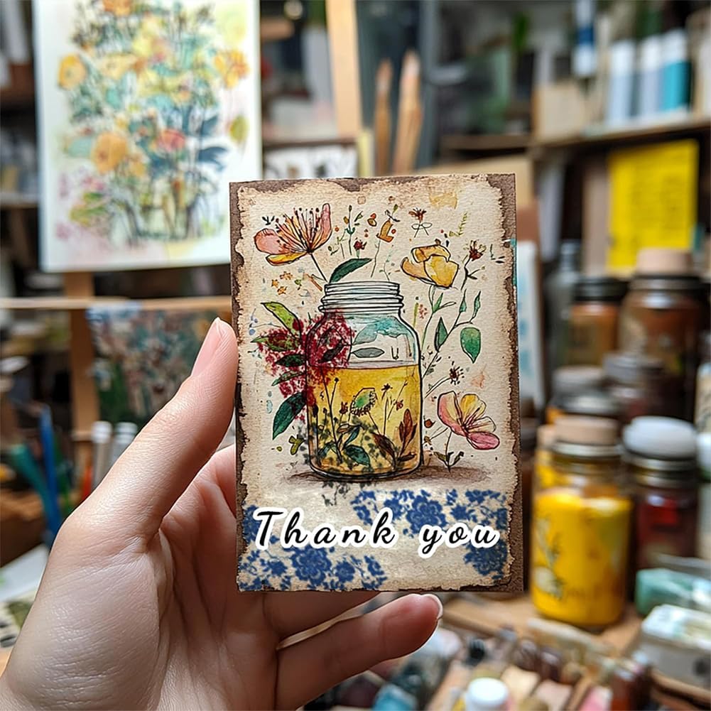 PH PandaHall 6 Sheets Art Painting Background Clear Stamps, Transparent Decorative Clear Stamps Craft Rubber Stamp for Card Making DIY Scrapbooking Album Crafting Journal Decoration
