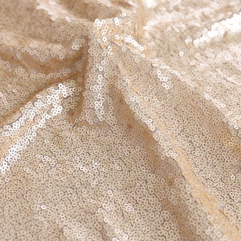 TRLYC 20Pcs Champagne Sequin Table Runners 12"x72" for Home Party Wedding Table Decoration