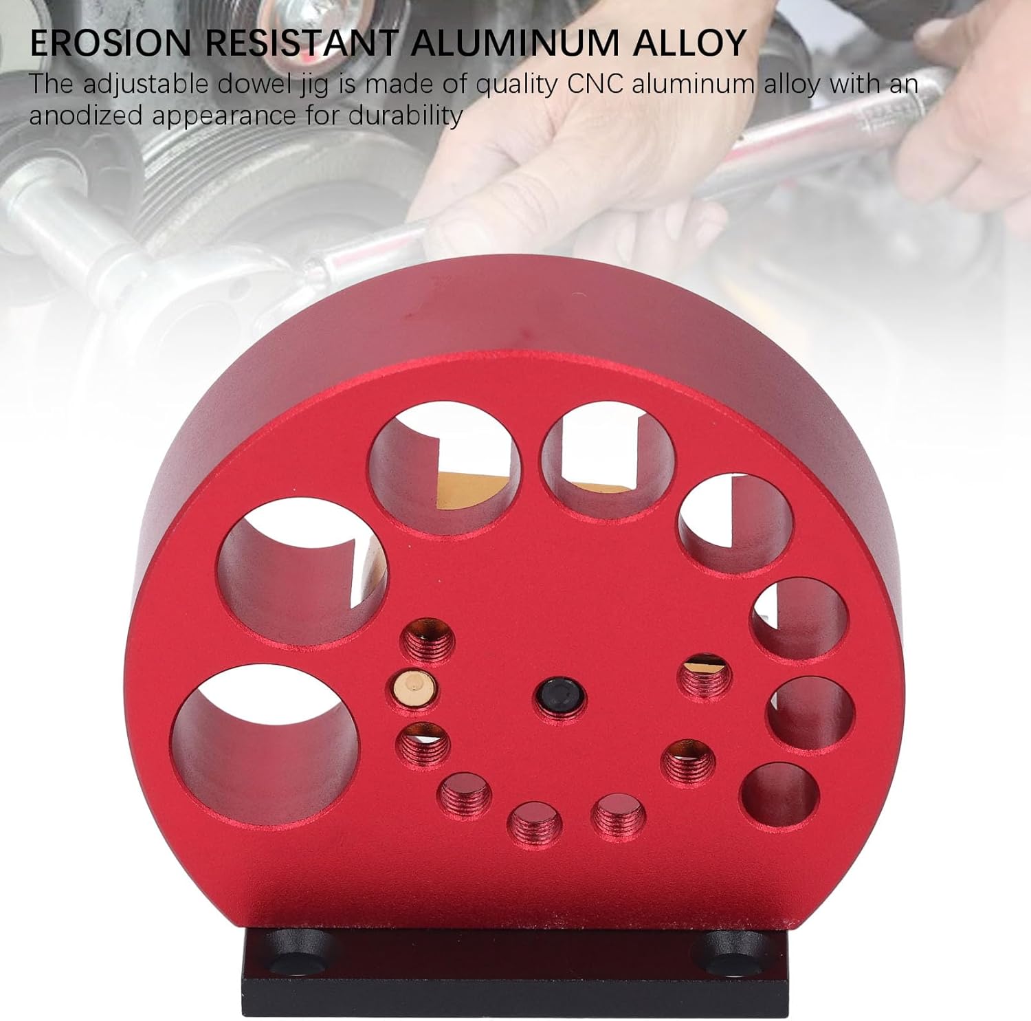 Carpenter Dowel Maker, Electric Drill Milling Dowel with Adjustable 8 Holes Carbide Inserts, Aluminum Alloy Round Rod Auxiliary Tool for Wooden Rods Sticks Woodworking