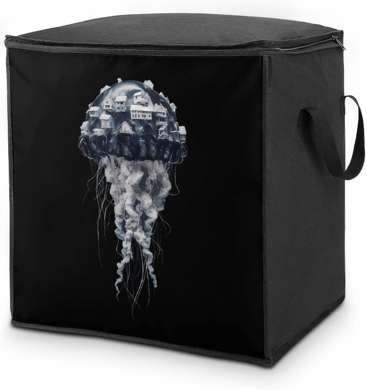 Jellyfish House Large Comforter Blanket Storage Bags Bins 70L Closet Organizer with Handles