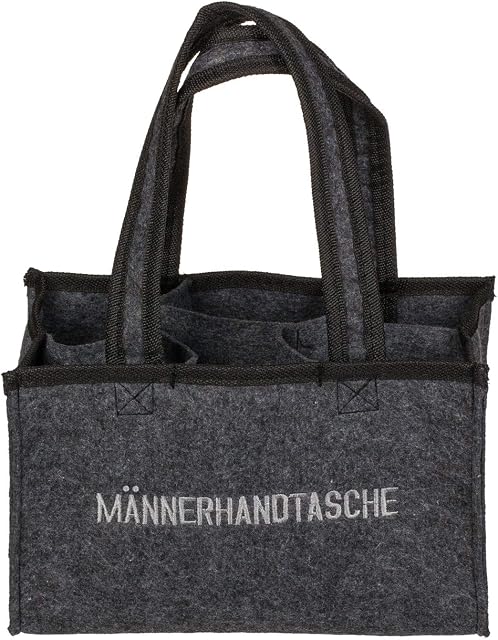 Torebka na 6 butelek piwa z haftem "MÄNNERHANDTASCHE" / Wymiary: 24 x 14 x 16 cm