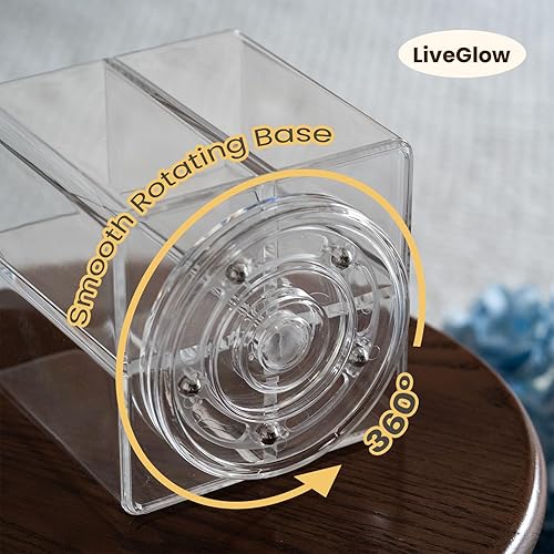 Miniatura 5 de Soporte para brochas de maquillaje transparente, organizador de brochas de maquillaje giratorio de acrílico de 360, soporte para bolígrafo con 4