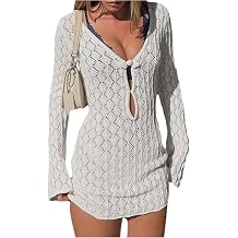 GORGLITTER Women's Crochet Bikini Cover Up Dress Summer Beach Bathing Suit