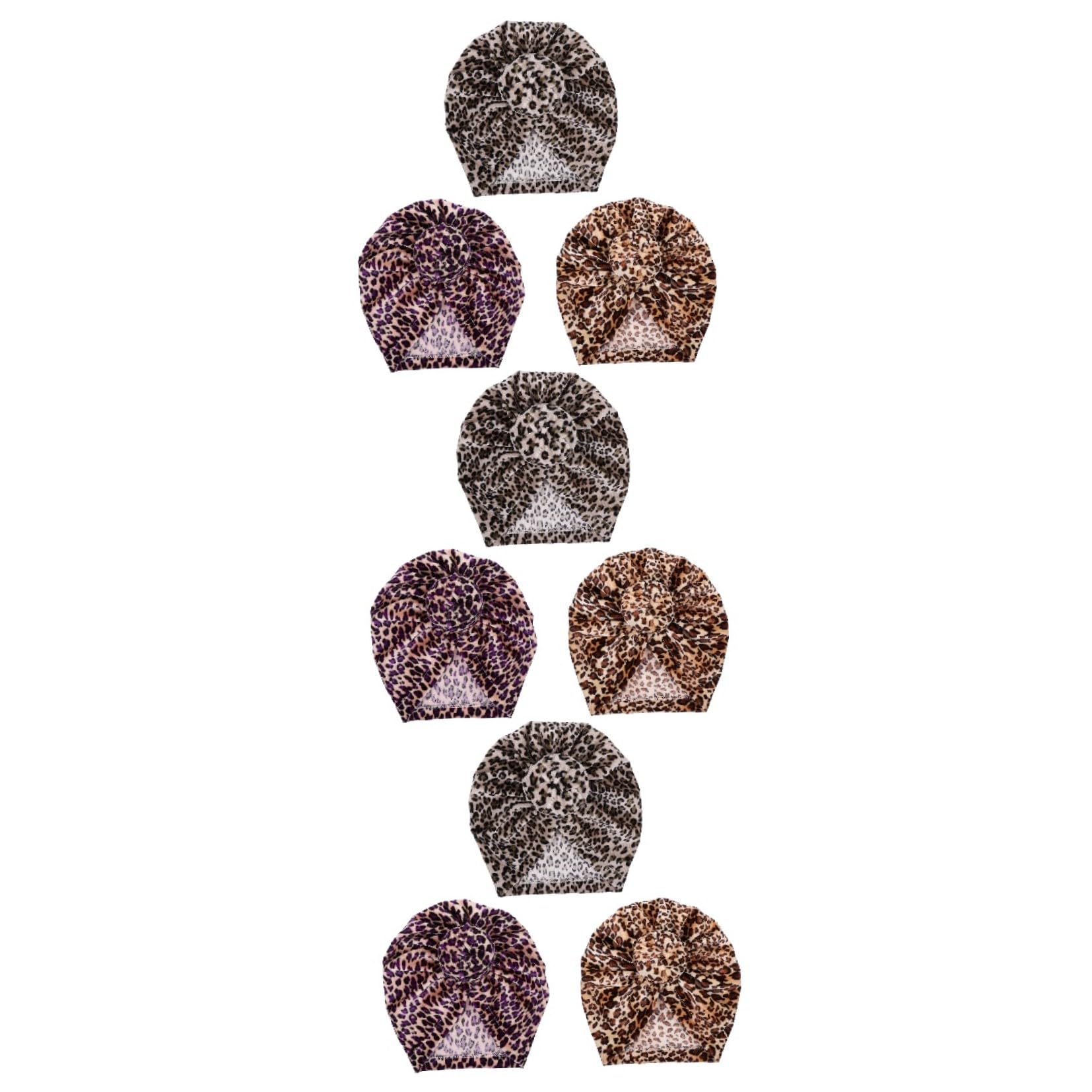 BESTYASH Gorro con Estampado De Leopardo para Niños Diadema De Bebé Gorro Recién Nacido Sombreros De Niña Recién Nacida Diadema Recién Nacida Hijab del Bebé Algodón