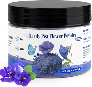 5oz Butterfly Pea Flower Powder - Blue Butterfly Pea Flower Tea in Cans, Blue Matcha Powder for Natural Coloring, Food, and Tea, Without Gluten, No Additives, Purely Plant