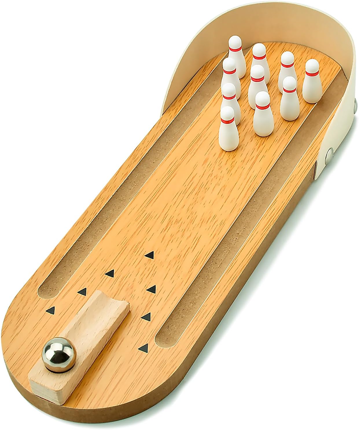Tabletop Mini Bowling Game Set,Funny White Elephant Gifts for Adults,Wooden Desktop Mini Bowling Set for Home Office Desk Stress Relief,Desk Toys Small Finger Gag Gifts for Men Women Teens Coworkers