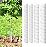 4 Pcs Tree Trunk Protector-2 Size Plastic Spiral Tree Guard Tree Trunk Protector Wrap Tree Bark Protector Tube Tree Wraps to Protect Bark Tree Saplings from Deer Cats Rodents Rabbit Mowers (White)