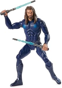 DC Comics, Double Strike Aquaman Action Figure, 12-inch, Stealth Suit, Lights & Sounds, Easy to Pose, Collectible Superhero Kids Toys for Boys 4+