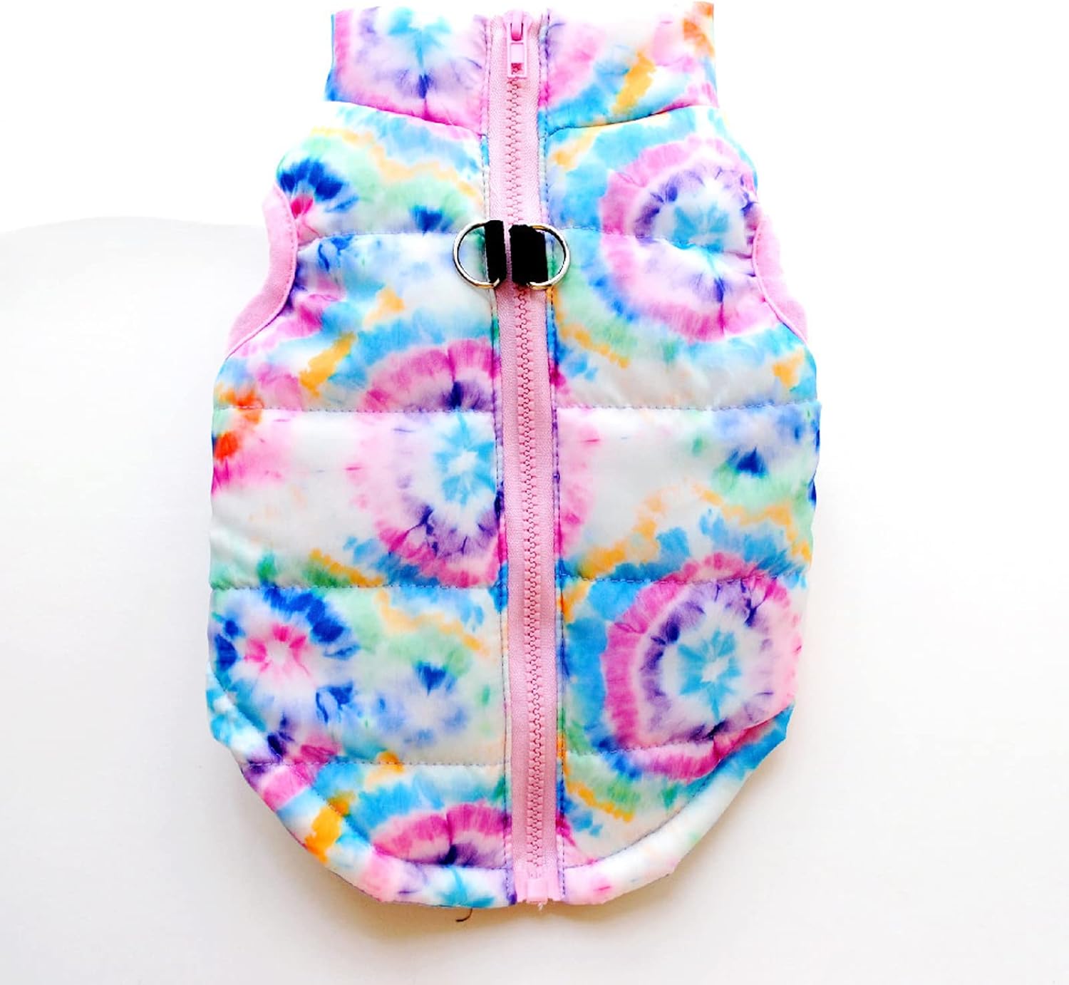 BBEART Pet Clothes, Dog Winter Coat with Zipper Leash Hook Puppy Vest Jacket Warm Costume for Small Medium Dog (XS, Colorful) colorful
