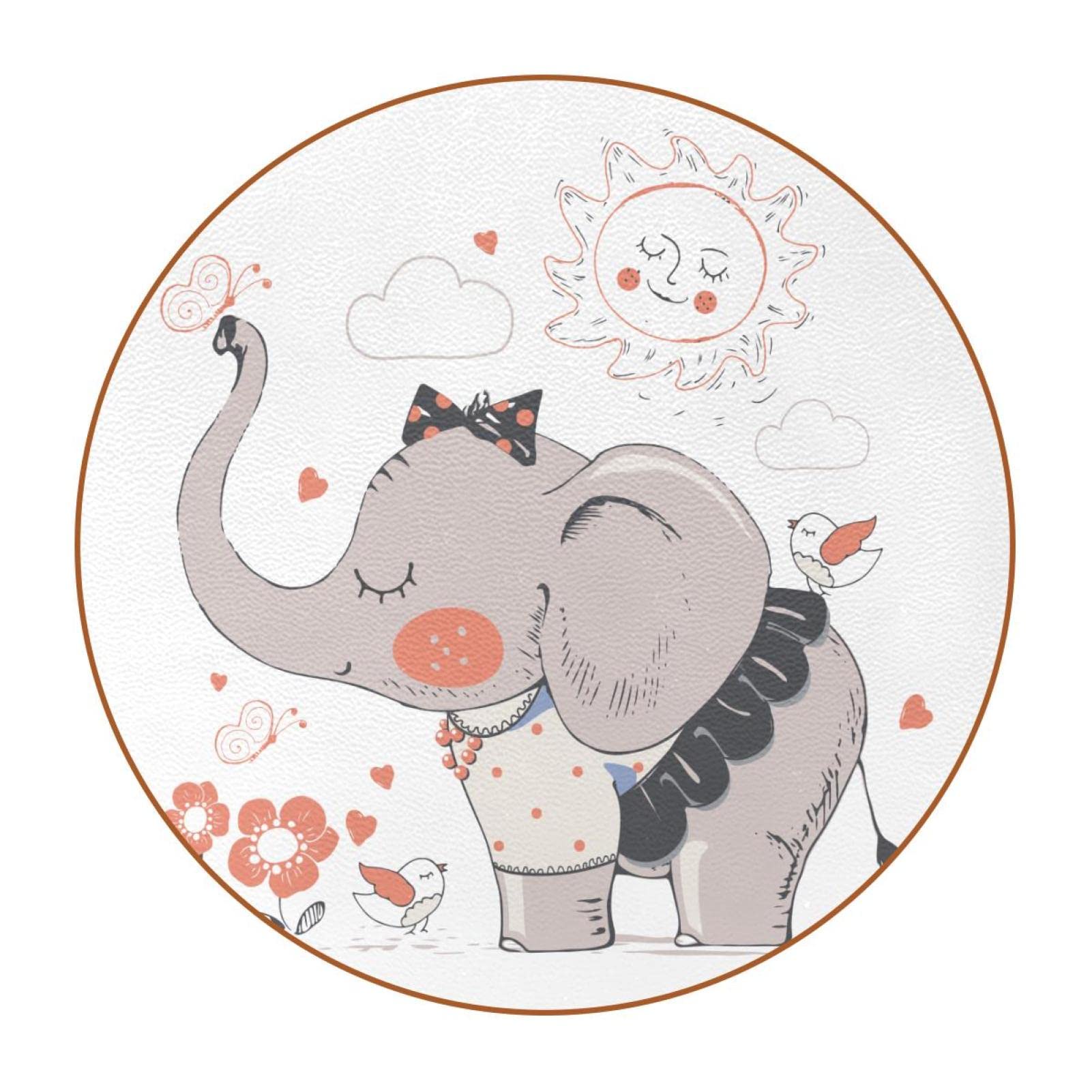Sous-verres éléphants pour la maison tapis de tasse ronds pour apéritif entre amis