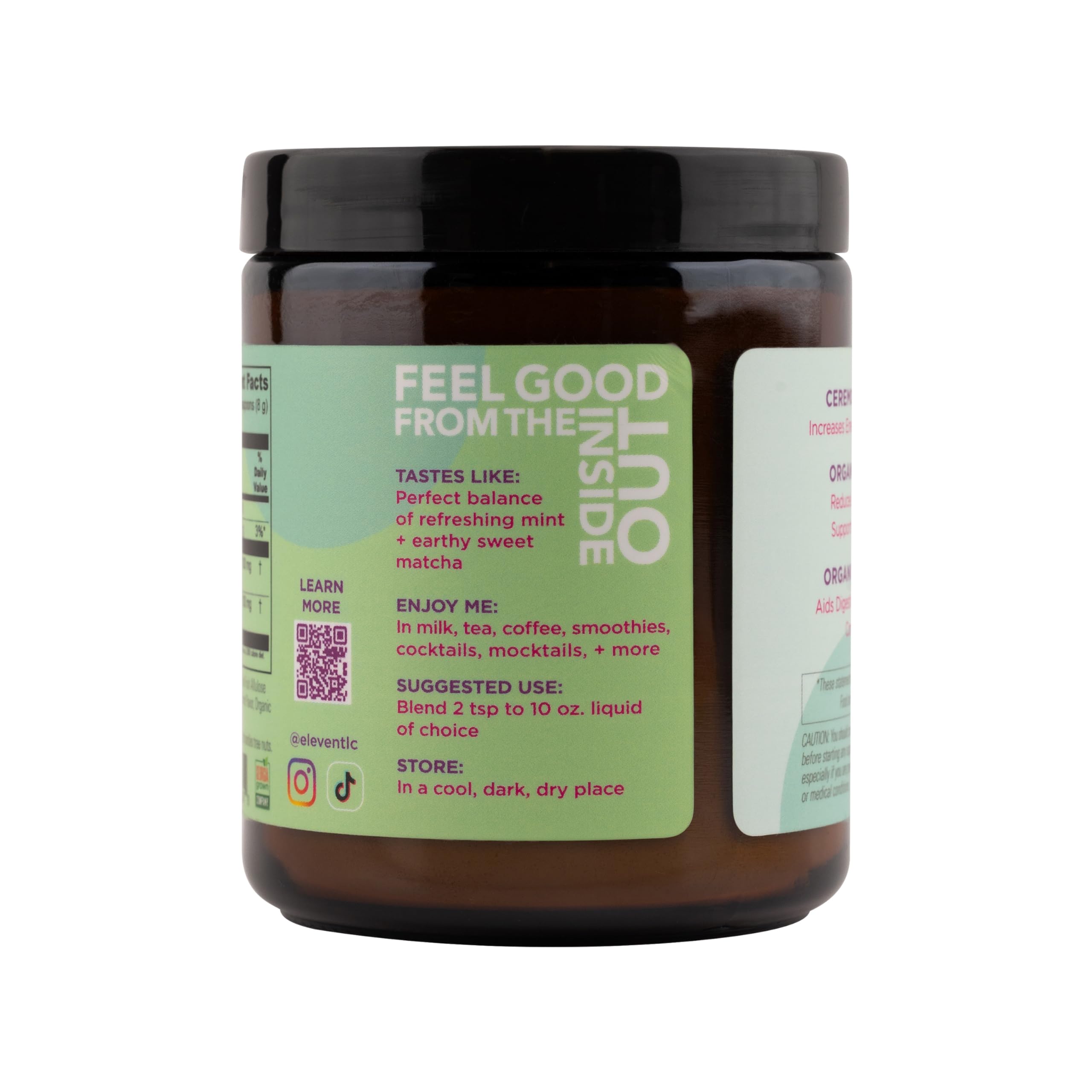 Eleven TLC Mint Lavender Matcha Powder Ceremonial Grade Japanese Green Tea Sugar-Free Wellness Latte Mix with Peppermint Lavender — view 4